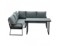 Záhradný nábytok Farly - čierna / sivá