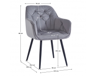 Dizajnové kreslo Fedris New - svetlosivá (Velvet)