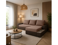 Rohová sedačka s rozkladom Fergus Roh L/P - hnedá / svetlohnedá
