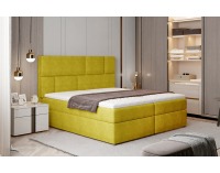 Čalúnená manželská posteľ s úložným priestorom Ferine 165 - žltá