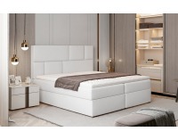 Čalúnená manželská posteľ s úložným priestorom Ferine 185 - biela