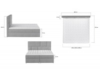Čalúnená manželská posteľ s úložným priestorom Ferine 185 - tmavosivá