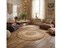 Okrúhly koberec Ferno 120 cm - prírodná