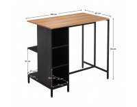 Kuchynský ostrovček Figo - čierna / dub