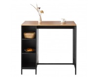 Kuchynský ostrovček Figo - čierna / dub