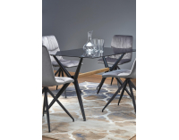 Sklenený jedálenský stôl Finley - čierna / dymová