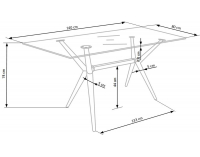 Sklenený jedálenský stôl Finley - čierna / dymová