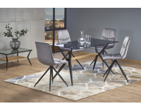 Sklenený jedálenský stôl Finley - čierna / dymová