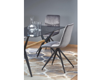 Sklenený jedálenský stôl Finley - čierna / dymová