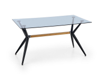 Sklenený jedálenský stôl Finley - čierna / dymová