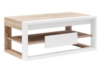 Konferenčný stolík Flame - dub sonoma / biela