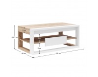 Konferenčný stolík Flame - dub sonoma / biela