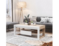 Konferenčný stolík Flame - dub sonoma / biela