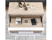 Konferenčný stolík Flame - dub sonoma / biela