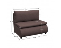 Rozkladacie kreslo s úložným priestorom Flik - hnedá