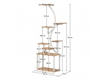Kovový stojan na kvety Florel - biela / dub sonoma