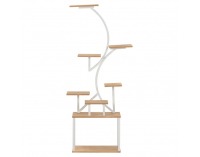 Kovový stojan na kvety Florel - biela / dub sonoma