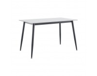 Jedálenský stôl Florenc Typ 1 121x71 cm - biely mramor / čierna