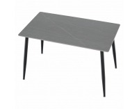 Jedálenský stôl Florenc Typ 1 121x71 cm - sivý mramor / čierna