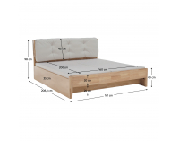 Manželská posteľ Florencia 160x200 cm - prírodná