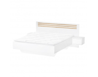 Posteľový rám s nočnými stolíkmi (2 ks) Florens 160 - biela / dub artisan