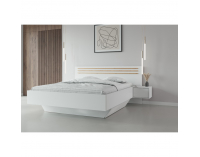 Posteľový rám s nočnými stolíkmi (2 ks) Florens 160 - biela / dub artisan