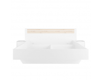 Posteľový rám s nočnými stolíkmi (2 ks) Florens 160 - biela / dub artisan