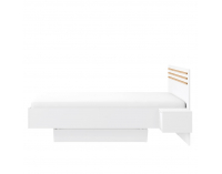 Posteľový rám s nočnými stolíkmi (2 ks) Florens 160 - biela / dub artisan