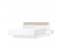 Posteľový rám s nočnými stolíkmi (2 ks) Florens 160 - biela / dub artisan