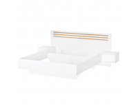 Posteľový rám s nočnými stolíkmi (2 ks) Florens 160 - biela / dub artisan