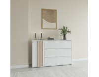 Jednodverová komoda so zásuvkami Florens 1D3S - biela / dub artisan
