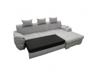 Rohová sedačka s rozkladom a úložným priestorom Flosy Roh P - sivá