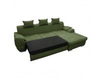 Rohová sedačka s rozkladom a úložným priestorom Flosy Roh P - zelená