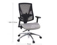 Kancelárska stolička s podrúčkami Forbes 3S Plus - sivá / čierna / chróm