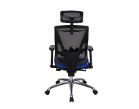 Kancelárska stolička s podrúčkami Forbes 4S Plus - modrá / čierna / chróm
