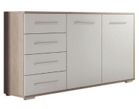 Dvojdverová komoda so zásuvkami Fredo - biela / dub sonoma