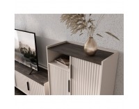 Dvojdverová komoda so zásuvkami Fresio 2D2S - kašmír / norkový gaštan