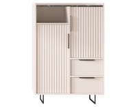 Dvojdverová komoda so zásuvkami Fresio 2D2S - kašmír / tmavý mramor