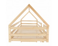 Poschodová posteľ s roštami Freya 90x200 cm - prírodná
