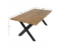 Jedálenský stôl Frida 180x100 cm - prírodná / čierna