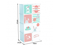 Detská modulárna skrinka Frin - modrá / detský vzor