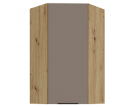 Horná rohová kuchynská skrinka Frisbo 60x60 GN-108 1F - sandgrau / dub artisan