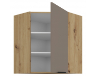 Horná rohová kuchynská skrinka Frisbo 60x60 GN-72 1F - sandgrau / dub artisan