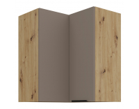 Horná rohová kuchynská skrinka Frisbo 60x60 GN-72 2F - sandgrau / dub artisan