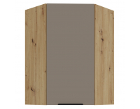 Horná rohová kuchynská skrinka Frisbo 60x60 GN-90 1F - sandgrau / dub artisan