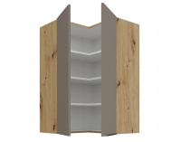 Horná rohová kuchynská skrinka Frisbo 60x60 GN-90 2F - sandgrau / dub artisan