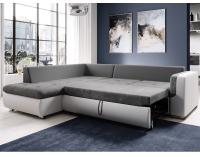 Rohová sedačka s rozkladom Furud L Roh L - biela / sivá