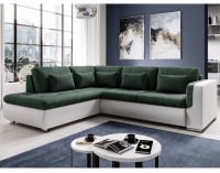 Rohová sedačka s rozkladom Furud L Roh L - biela / zelená