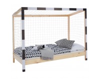 Montessori posteľ Futal 90x200 cm - prírodná / biela / čierna