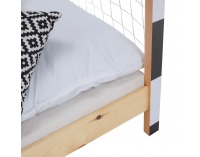 Montessori posteľ Futal 90x200 cm - prírodná / biela / čierna